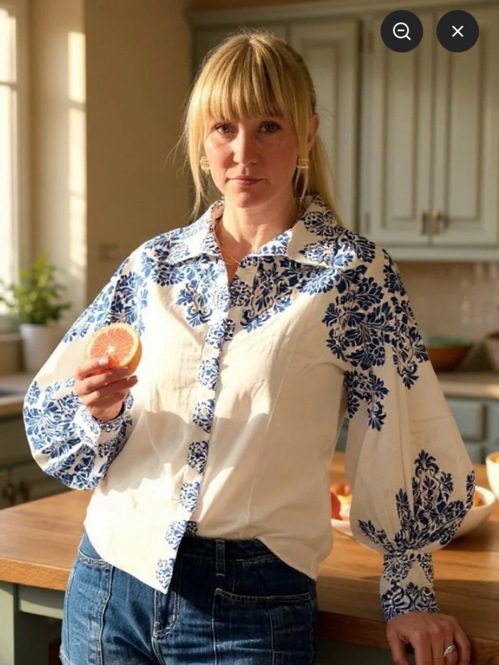 Farylina Button Up Blouse- Small